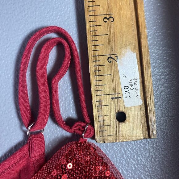 HANNA NIKOLE Cami Sequin Front Adjustable Straps Blouse Christmas Red Womens 24W - Picture 6 of 9